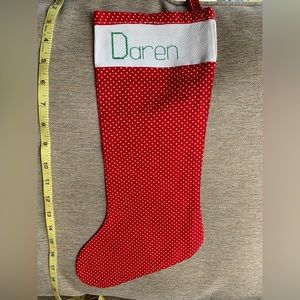 Price ⬇️ Cross stitched Cotton Christmas Stocking.